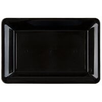 Fineline RC472.BK Platter Pleasers 14" x 10" Black Plastic Rectangular Cater Tray - 25/Case