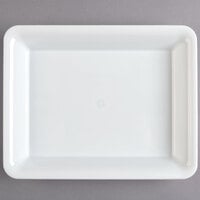 Fineline RC471.WH Platter Pleasers 10" x 8" White Plastic Rectangular Cater Tray - 25/Case
