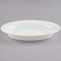 Fineline OVB09128.WH Platter Pleasers 128 oz. White Plastic Oval Catering Bowl - 25/Case