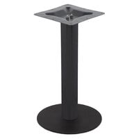 BFM Seating 18" Sand Black Stamped Steel Counter Height Indoor Round Table Base, 3" Column
