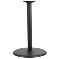 BFM Seating 22" Sand Black Stamped Steel Counter Height Indoor Round Table Base, 3" Column