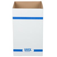 Lavex 40 Gallon White Square Corrugated Cardboard Trash and Recycling Container