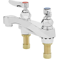 T&S B-0871-F12 Deck Mounted Lavatory Faucet with 4" Centers, 1.2 GPM Aerator, Eterna Cartridges, and Lever Handles