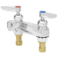 T&S B-0871-CR-VR05 Deck Mounted Lavatory Faucet with 4" Centers, .5 GPM Non-Aerated Spray Device, Cerama Cartridges, and Lever Handles