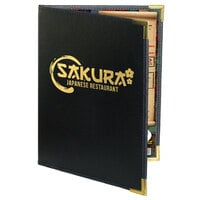 Menu Solutions RS120A Royal Select Series 5 1/2" x 8 1/2" Customizable Leather-Like 2 View Booklet Menu Cover