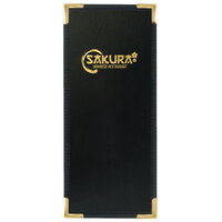 Menu Solutions RS110BD Royal Select Series 4 1/4" x 14" Customizable Leather-Like Single View Menu Cover