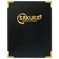 Menu Solutions RS110C Royal Select Series 8 1/2" x 11" Customizable Leather-Like Single View Menu Cover