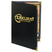 Menu Solutions RS120D Royal Select Series 8 1/2" x 14" Customizable Leather-Like 2 View Booklet Menu Cover