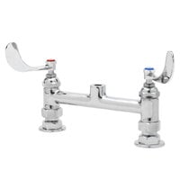 B-0220-LN-WH4 Deck Mounted Faucet Base with 8" Adjustable Centers, Swivel Outlet, Eterna Cartridges, and Wrist Handles