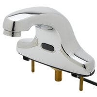 T&S 5EF-2D-DS-WS Deck Mounted Hands-Free Sensor Faucet with 4" Centers, 5 1/8" Spout, 1.5 GPM Aerator, and Supply Lines