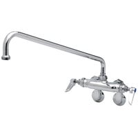 T&S B-0236-CR-EK Wall Mounted Faucet with 8" Adjustable Centers, 12" Swing Spout, Stream Regulator Outlet, Cerama Cartridges, Elbows, and Lever Handles