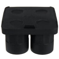 Tablecraft BSST Black Silicone 4 Compartment 1 oz. Round Shot Glass Ice Mold with Lid
