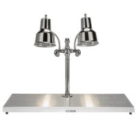Hanson Heat Lamps DLM/HB/SS/2036 120 Dual Bulb 20" x 36" Stainless Steel Carving Station with Heated Stainless Steel Base - 120V