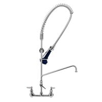 T&S B-0133-12ACRB8T EasyInstall Wall Mounted Pre-Rinse Faucet with 8" Centers, 1.07 GPM Spray Valve, 12" Add-On Faucet, Cerama Cartridges, and Lever Handles