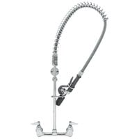 T&S B-0133-CR-BJ-ST EasyInstall Wall Mounted Pre-Rinse Faucet with 8" Centers, 1.07 GPM Spray Valve, Cerama Cartridges, and Lever Handles