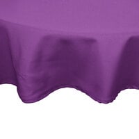 Intedge Round Purple Hemmed 65/35 Poly/Cotton Blend Cloth Table Cover
