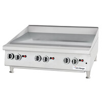 U.S. Range UTGG24-GT24M 24" Natural Gas Heavy-Duty Countertop Griddle with Thermostatic Controls - 56,000 BTU