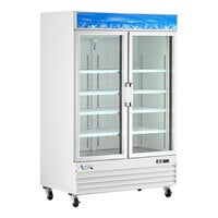 Avantco GDC-49-HC 53" White Swing Glass Door Merchandiser Refrigerator with LED Lighting
