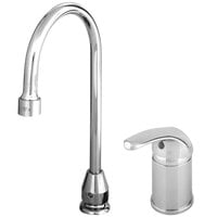 T&S B-2742-VF12 Deck Mounted Single Lever Faucet with 5 3/4" Swivel Gooseneck Nozzle, 1.2 GPM Aerator, and Remote Control Base
