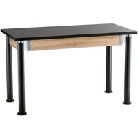 National Public Seating Height Adjustable Science Lab Table with Black Legs