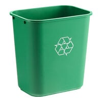 Lavex 28 Qt. / 7 Gallon Green Rectangular Recycling Wastebasket / Trash Can