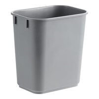 Lavex 13 Qt. / 3 Gallon Gray Rectangular Wastebasket / Trash Can