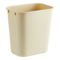 Lavex 13 Qt. / 3 Gallon Beige Rectangular Wastebasket / Trash Can