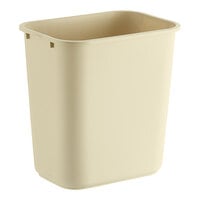 Lavex 28 Qt. / 7 Gallon Beige Rectangular Wastebasket / Trash Can