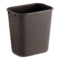Lavex 13 Qt. / 3 Gallon Brown Rectangular Wastebasket / Trash Can