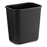 Lavex 28 Qt. / 7 Gallon Black Rectangular Wastebasket / Trash Can