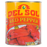 Del Sol Sweet Roasted Red Peppers #10 Can - 6/Case