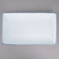 10 Strawberry Street ARCTIC-10RECPLTR Arctic Blue 10" x 6 3/8" Rectangular Porcelain Platter - 12/Pack