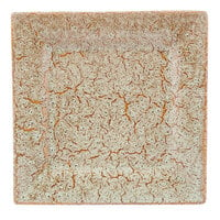 10 Strawberry Street WTR-12SQ-TE Tiger Eye 11 5/8" Square Porcelain Charger Plate - 6/Pack