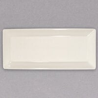 Homer Laughlin by Steelite International HL14400 11 3/4" x 4 7/8" Unique Ivory (American White) Rectangular China Appetizer Tray - 12/Case