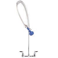 T&S B-0133-CR-B08SK Wall Mounted Pre-Rinse Faucet with 8" Centers, 44" Hose, 0.65 GPM Spray Valve, Swivel, and Elbows