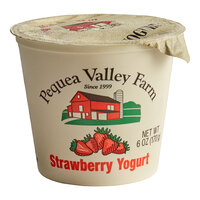 Pequea Valley Farm Amish-Made 100% Grass Fed Strawberry Yogurt 6 oz. - 6/Case