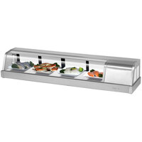 Turbo Air SAK-60R-N 60" Stainless Steel Curved Glass Refrigerated Sushi Case - Right Side Compressor