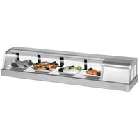 Turbo Air SAK-50R-N 50" Stainless Steel Curved Glass Refrigerated Sushi Case - Right Side Compressor