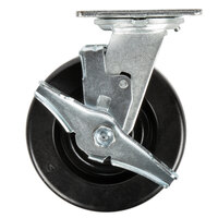 6" Swivel Plate Caster with Brake for Vulcan VC55 and VC44 Double Deck Convection Ovens