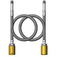 T&S 019217-40 18" Stainless Steel Flex Supply Hose with M10 x 1 Male and 1/2" BSPT Connections - 2/Set