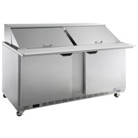 Beverage-Air SPE60HC-24M-23 60" 2 Door Mega Top ADA Height Refrigerated Sandwich Prep Table