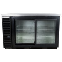 Beverage-Air BB58HC-1-GS-B 59 inch Black Counter Height Sliding Glass Door Back Bar Refrigerator