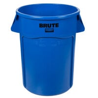 Rubbermaid FG264300BLUE BRUTE 44 Gallon Blue Round Trash Can