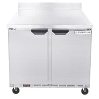 Beverage-Air WTF36AHC-FIP 36" Two Door Compact Worktop Freezer with 4" Foamed-In-Place Backsplash
