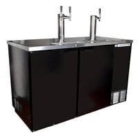 Beverage-Air DD58HC-1-B-ALT Black 1 Single and 1 Double Tap Kegerator Beer Dispenser with Right Side Compressor - (3) 1/2 Keg Capacity