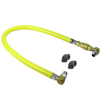 T&S HG-4C-24S Safe-T-Link 24" SwiveLink Quick Disconnect Gas Connector Hose with Elbows - 1/2" NPT