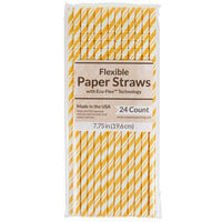 Creative Converting 324490 7 3/4" Jumbo School Bus Yellow Paper Straws - 24/Pack