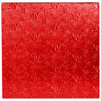Enjay 1/2-14SRED12 14" Fold-Under 1/2" Thick Red Square Cake Drum - 12/Case