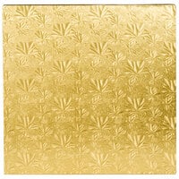 Enjay 1/2-14SG12 14" Fold-Under 1/2" Thick Gold Square Cake Drum - 12/Case