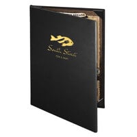 Menu Solutions CD920B Chadwick Collection 5 1/2" x 11" Customizable Leather-Like 2 View Booklet Menu Cover